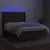 Produktbild 3 för Ramsäng med madrass & LED mörkbrun 140x200 cm tyg