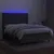Produktbild 3 för Ramsäng med madrass & LED mörkgrå 140x190 cm tyg