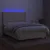 Produktbild 3 för Ramsäng med madrass & LED gräddvit 140x190 cm tyg