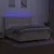 Produktbild 3 för Ramsäng med madrass & LED gräddvit 160x200 cm tyg