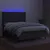 Produktbild 3 för Ramsäng med madrass & LED mörkgrå 140x190 cm tyg