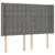 Produktbild 7 för Ramsäng med madrass & LED mörkgrå 140x200 cm tyg