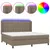 Produktbild 2 för Ramsäng med madrass & LED taupe 200x200 cm tyg