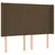 Produktbild 7 för Ramsäng med madrass & LED mörkbrun 140x190 cm tyg