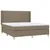 Produktbild 4 för Ramsäng med madrass & LED taupe 160x200 cm tyg