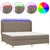 Produktbild 2 för Ramsäng med madrass & LED taupe 200x200 cm tyg