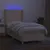 Produktbild 3 för Ramsäng med madrass & LED gräddvit 90x190 cm tyg