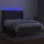 Produktbild 3 för Ramsäng med madrass & LED mörkgrå 140x190 cm tyg