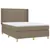Produktbild 4 för Ramsäng med madrass & LED taupe 140x190 cm tyg