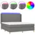 Produktbild 2 för Ramsäng med madrass & LED mörkgrå 180x200 cm tyg