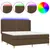 Produktbild 2 för Ramsäng med madrass & LED mörkbrun 180x200 cm tyg