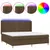 Produktbild 2 för Ramsäng med madrass & LED mörkbrun 200x200 cm tyg