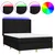 Produktbild 2 för Ramsäng med madrass & LED svart 140x190 cm tyg