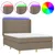 Produktbild 2 för Ramsäng med madrass & LED taupe 140x190 cm tyg