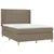 Produktbild 4 för Ramsäng med madrass & LED taupe 140x190 cm tyg
