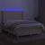 Produktbild 3 för Ramsäng med madrass & LED gräddvit 140x190 cm tyg
