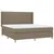 Produktbild 4 för Ramsäng med madrass & LED taupe 160x200 cm tyg