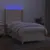 Produktbild 3 för Ramsäng med madrass & LED gräddvit 90x190 cm tyg
