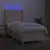 Produktbild 3 för Ramsäng med madrass & LED gräddvit 90x200 cm tyg