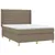 Produktbild 4 för Ramsäng med madrass & LED taupe 140x190 cm tyg