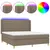 Produktbild 2 för Ramsäng med madrass & LED taupe 180x200 cm tyg