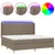 Produktbild 2 för Ramsäng med madrass & LED taupe 200x200 cm tyg