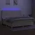Produktbild 3 för Ramsäng med madrass & LED gräddvit 200x200 cm tyg