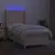 Produktbild 3 för Ramsäng med madrass & LED gräddvit 90x190 cm tyg