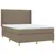 Produktbild 4 för Ramsäng med madrass & LED taupe 140x190 cm tyg