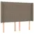 Produktbild 7 för Ramsäng med madrass & LED taupe 140x200 cm tyg