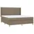 Produktbild 4 för Ramsäng med madrass & LED taupe 160x200 cm tyg