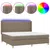Produktbild 2 för Ramsäng med madrass & LED taupe 200x200 cm tyg