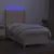 Produktbild 3 för Ramsäng med madrass & LED gräddvit 90x190 cm tyg