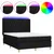 Produktbild 2 för Ramsäng med madrass & LED svart 140x190 cm tyg