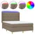 Produktbild 2 för Ramsäng med madrass & LED taupe 140x190 cm tyg