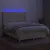 Produktbild 3 för Ramsäng med madrass & LED gräddvit 140x190 cm tyg