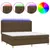 Produktbild 2 för Ramsäng med madrass & LED mörkbrun 200x200 cm tyg