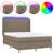 Produktbild 2 för Ramsäng med madrass & LED taupe 140x190 cm tyg
