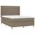 Produktbild 4 för Ramsäng med madrass & LED taupe 140x190 cm tyg