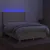 Produktbild 3 för Ramsäng med madrass & LED gräddvit 140x190 cm tyg