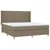 Produktbild 4 för Ramsäng med madrass & LED taupe 160x200 cm tyg