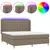Produktbild 2 för Ramsäng med madrass & LED taupe 180x200 cm tyg