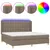 Produktbild 2 för Ramsäng med madrass & LED taupe 200x200 cm tyg