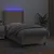 Produktbild 3 för Ramsäng med bäddmadrass & LED cappuccino 90x200 cm konstläder