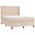 Produktbild 4 för Ramsäng med bäddmadrass & LED cappuccino 140x190 cm konstläder