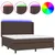 Produktbild 2 för Ramsäng med madrass & LED brun 180x200 cm konstläder