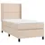 Produktbild 4 för Ramsäng med bäddmadrass & LED cappuccino 80x200 cm konstläder
