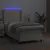 Produktbild 3 för Ramsäng med madrass & LED gräddvit 80x200 cm konstläder