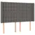 Produktbild 7 för Ramsäng med madrass & LED grå 140x190 cm konstläder
