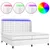 Produktbild 2 för Ramsäng med madrass & LED vit 200x200 cm konstläder
